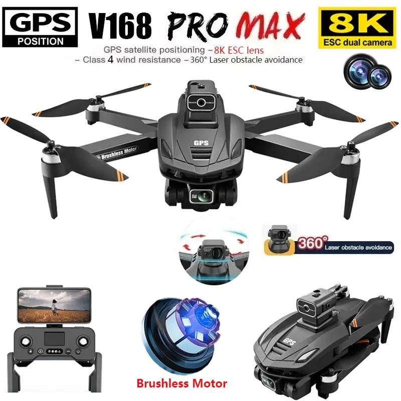 Drone Rc Team City - V168 Pro MAX GPS Дрон 8K