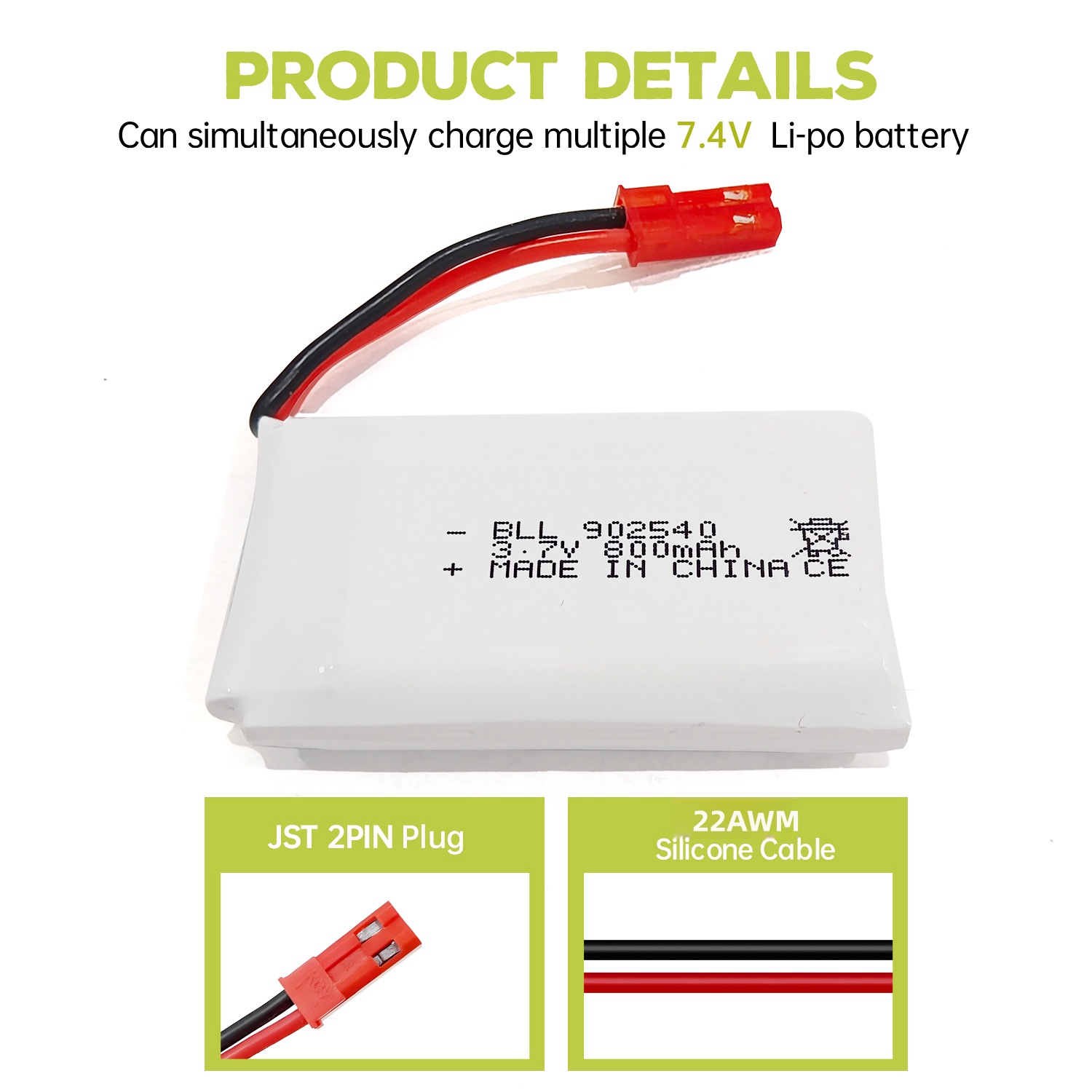 2 шт. 3,7 В 800 мАч Lipo аккум – обзор и цена Drone Mjx Rc
