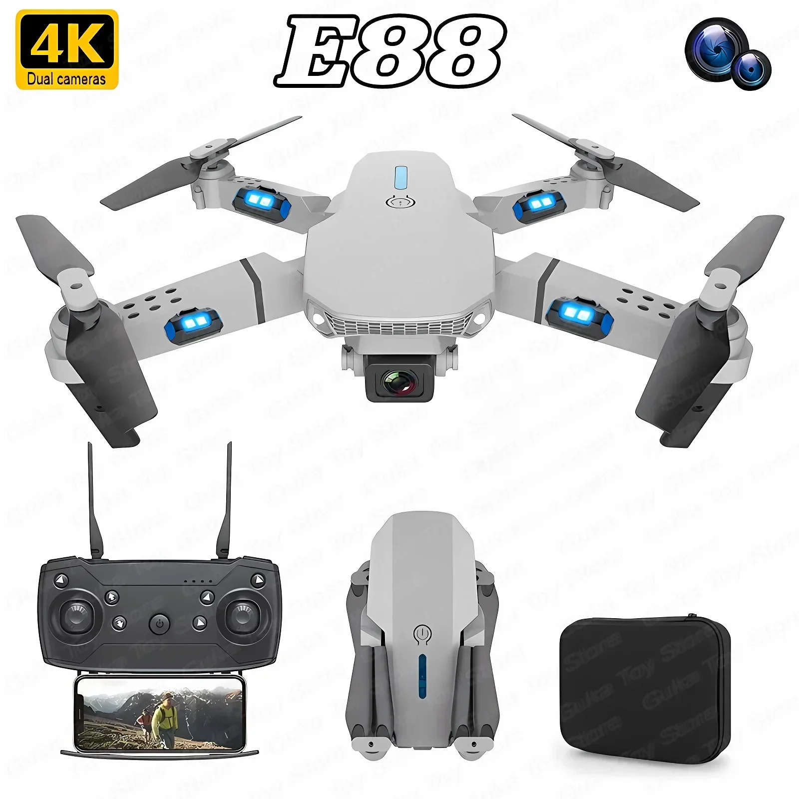 E88 Pro WIFI FPV Дрон Широкоуг – обзор и цена Drone E88 Rc Quadcopter